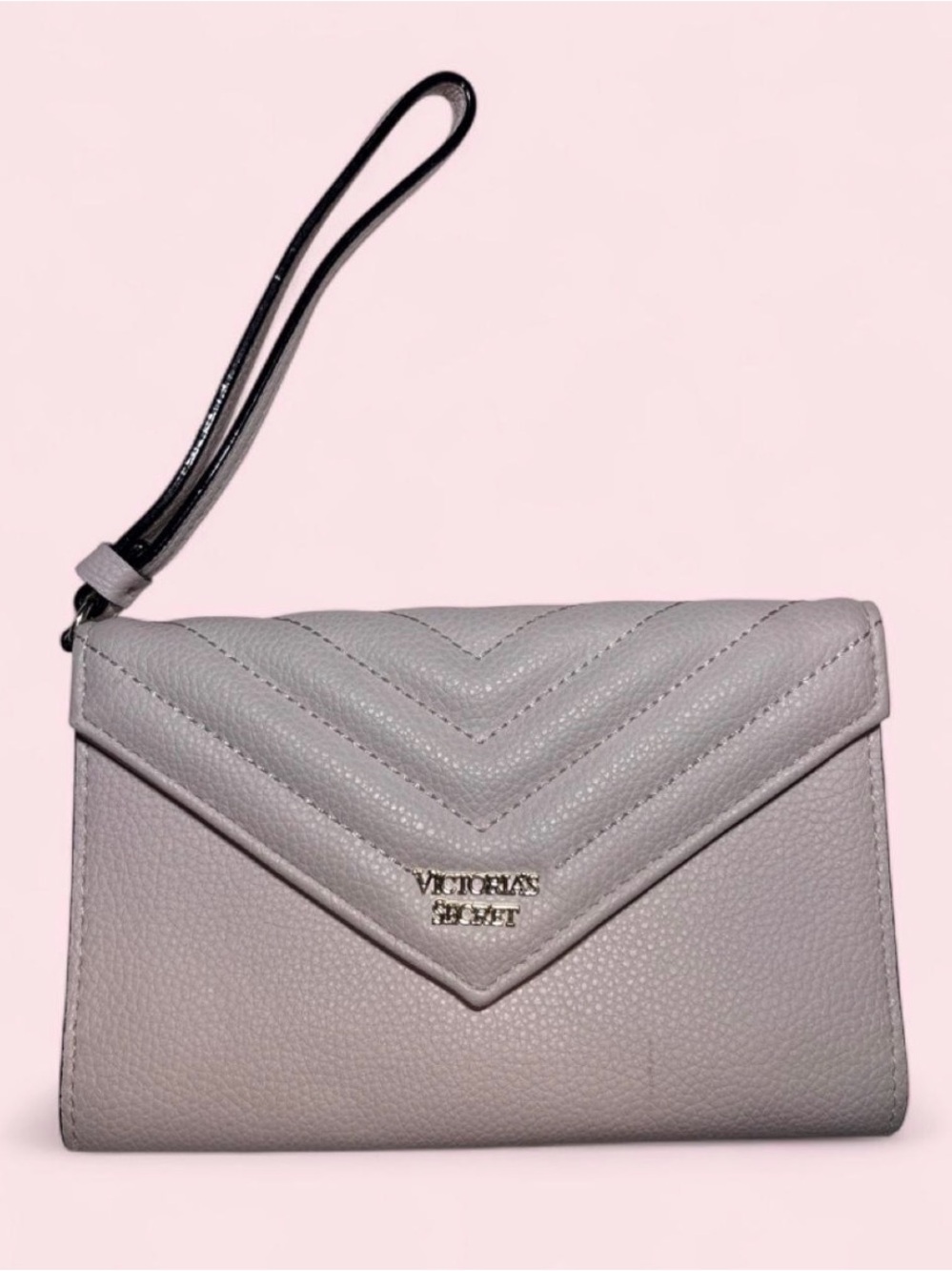 Victoria's Secret Gray Quilted Envelope Wristlet